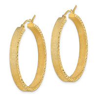 Thumbnail for 14K Satin and Diamond-cut Hoop Earrings