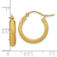 Thumbnail for 14K Polished Textured Hoop Earrings