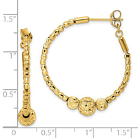 Thumbnail for 14K Diamond-cut Hoop Beaded Earrings