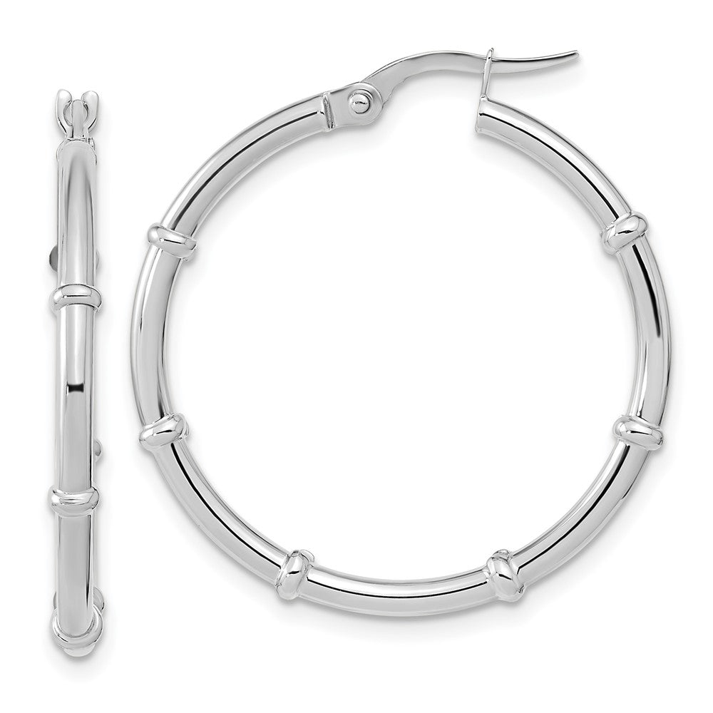 14K Polished and Fancy Hoop Earrings
