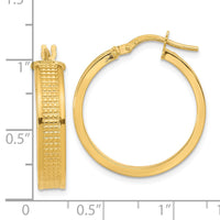 Thumbnail for 14K Polished Textured Hoop Earrings