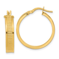 Thumbnail for 14K Polished Textured Hoop Earrings
