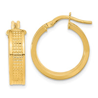 Thumbnail for 14K Polished Textured Hoop Earrings