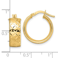 Thumbnail for 14K Polished Textured Hoop Earrings