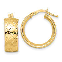 Thumbnail for 14K Polished Textured Hoop Earrings