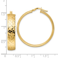 Thumbnail for 14K Polished Textured Hoop Earrings