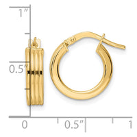 Thumbnail for 14K Polished Textured  Hoop Earrings