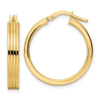 Thumbnail for 14K Polished Textured  Hoop Earring