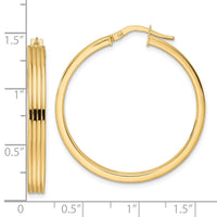 Thumbnail for 14K Polished Textured Hoop Earrings