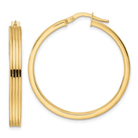 Thumbnail for 14K Polished Textured Hoop Earrings