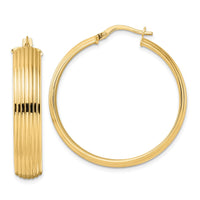 Thumbnail for 14K Polished  Textured Hoop Earrings