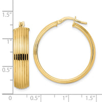 Thumbnail for 14K Polished Textured Hoop Earrings