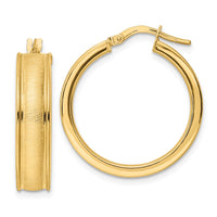 Thumbnail for 14K Brushed and Polished Hoop Earrings