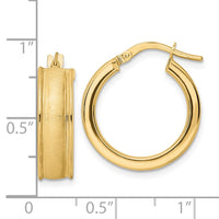 Thumbnail for 14K Brushed and Polished Hoop Earrings