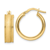 Thumbnail for 14K Brushed and Polished Hoop Earrings