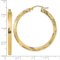 Thumbnail for 14K Polished and Textured Hoop Earrings