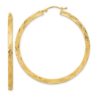 Thumbnail for 14K Polished and Textured Hoop Earrings