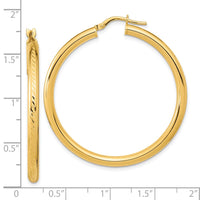 Thumbnail for 14K Polished and Textured Hoop Earrings