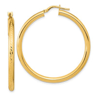 Thumbnail for 14K Polished and Textured Hoop Earrings