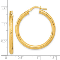 Thumbnail for 14K Polished & Textured Hoop Earrings