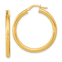 Thumbnail for 14K Polished & Textured Hoop Earrings