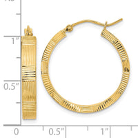 Thumbnail for 14K Polished Patterned Hoop Earrings