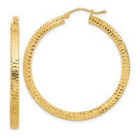 Thumbnail for 14K Polished & Hammered Hoop Earrings