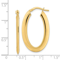 Thumbnail for 14K  Polished Oval Hoop Earrings