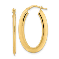 Thumbnail for 14K  Polished Oval Hoop Earrings