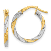 Thumbnail for 14K & White Rhodium Polished & Twist Hoop Earrings