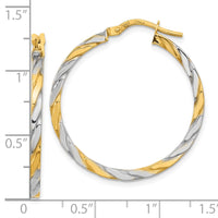 Thumbnail for 14K & White Rhodium Polished & Twist Hoop Earrings