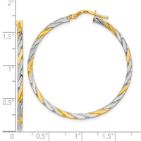 Thumbnail for 14K & White Rhodium Polished & Twist Hoop Earrings