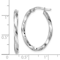 Thumbnail for 14k Twisted 2.5x20x29mm Oval Hoop Earrings