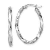 Thumbnail for 14k Twisted 2.5x20x29mm Oval Hoop Earrings