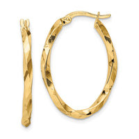 Thumbnail for 14k Twisted 2.5x20x29mm Oval Hoop Earrings