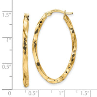 Thumbnail for 14k Twisted 2.5x22x36mm Oval Hoop Earrings