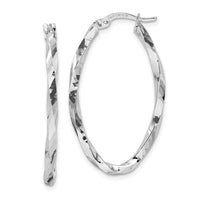 Thumbnail for 14k Twisted 2.5x22x36mm Oval Hoop Earrings