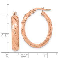 Thumbnail for 14K Polished and Twisted Oval Hoop Earrings