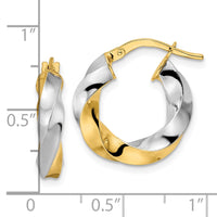 Thumbnail for 14K & Rhodium Polished Twisted Hoop Earrings