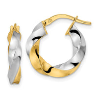 Thumbnail for 14K & Rhodium Polished Twisted Hoop Earrings