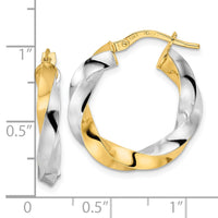 Thumbnail for 14K & Rhodium Polished Twisted Hoop Earrings