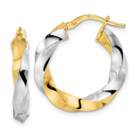 Thumbnail for 14K & Rhodium Polished Twisted Hoop Earrings