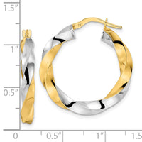 Thumbnail for 14K & Rhodium Polished Twisted Hoop Earrings