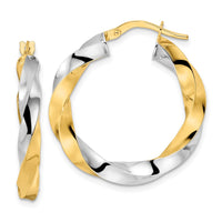 Thumbnail for 14K & Rhodium Polished Twisted Hoop Earrings