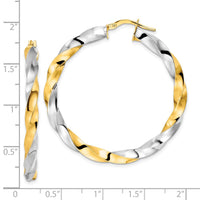 Thumbnail for 14K & Rhodium Polished Twisted Hoop Earrings