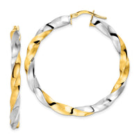 Thumbnail for 14K & Rhodium Polished Twisted Hoop Earrings