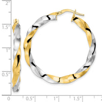 Thumbnail for 14K & Rhodium Polished Twisted Hoop Earrings