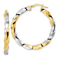 Thumbnail for 14K & Rhodium Polished Twisted Hoop Earrings