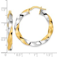 Thumbnail for 14K & Rhodium Polished Twisted Hoop Earrings