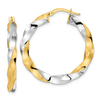 Thumbnail for 14K & Rhodium Polished Twisted Hoop Earrings